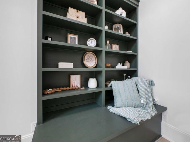 interior space with built in shelves