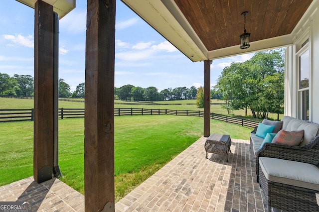 view of patio with an outdoor living space