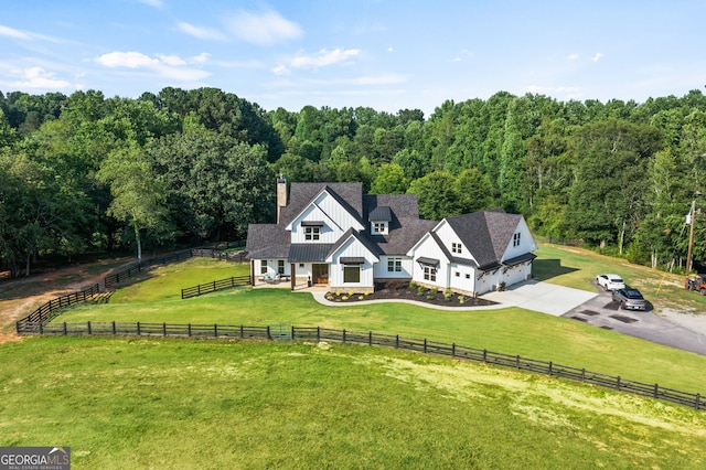 drone / aerial view featuring a rural view