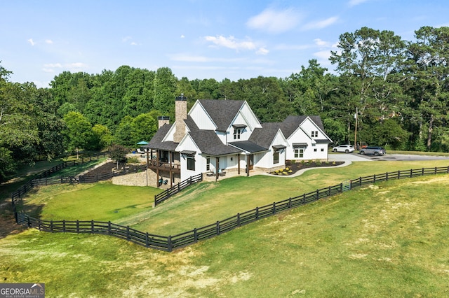 bird's eye view featuring a rural view