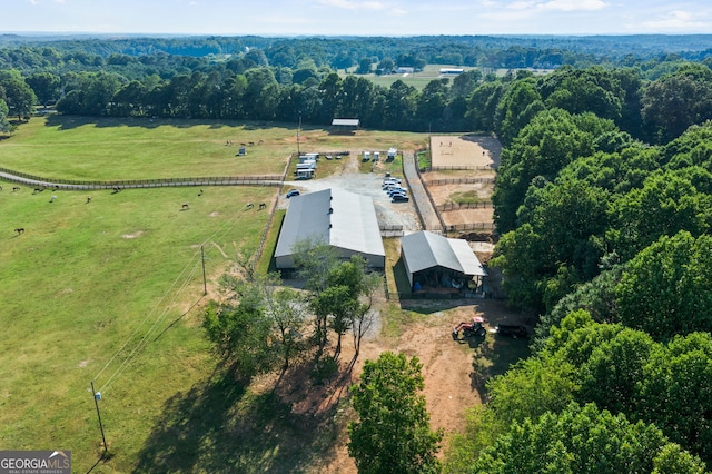 bird's eye view with a rural view