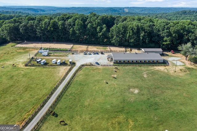 bird's eye view featuring a rural view