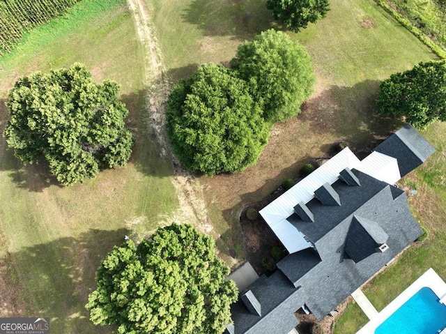 aerial view with a rural view