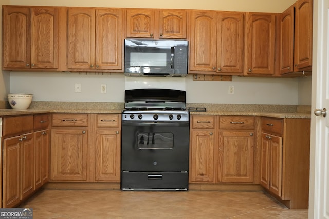 kitchen featuring black appliances