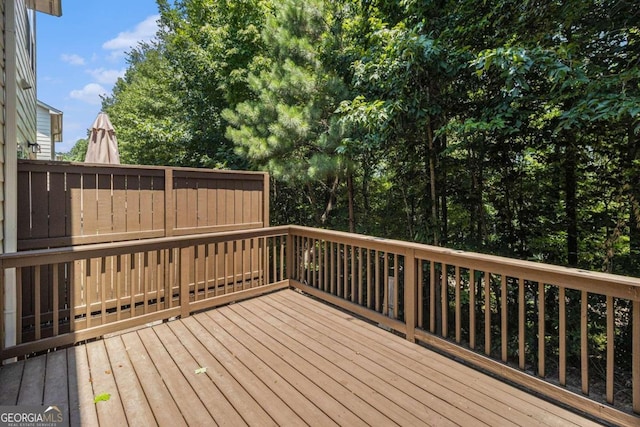 view of wooden deck