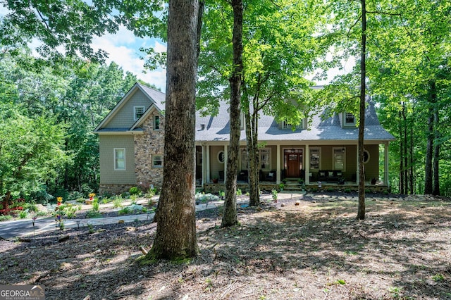 view of front of home with covered porch