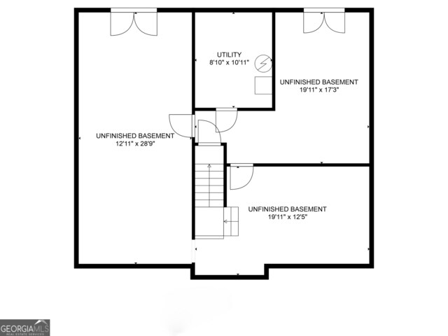 basement with french doors