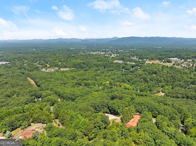 drone / aerial view with a mountain view