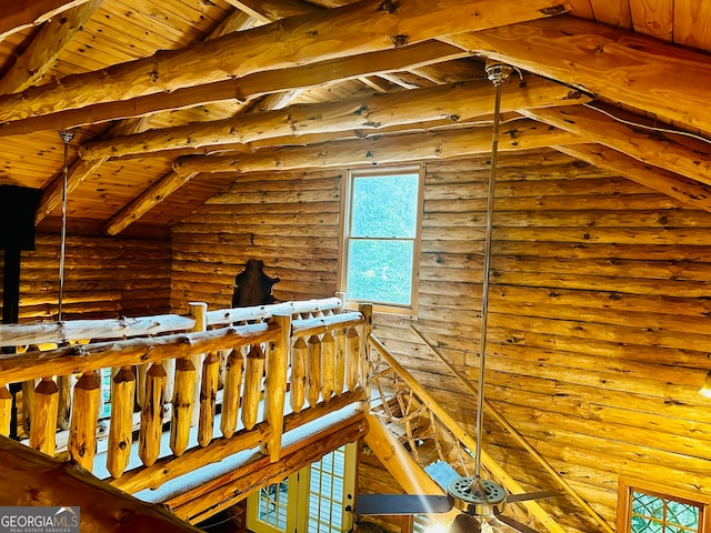 view of unfinished attic