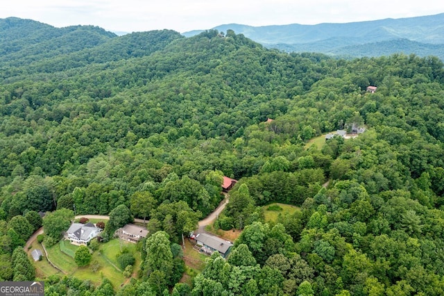 aerial view featuring a mountain view