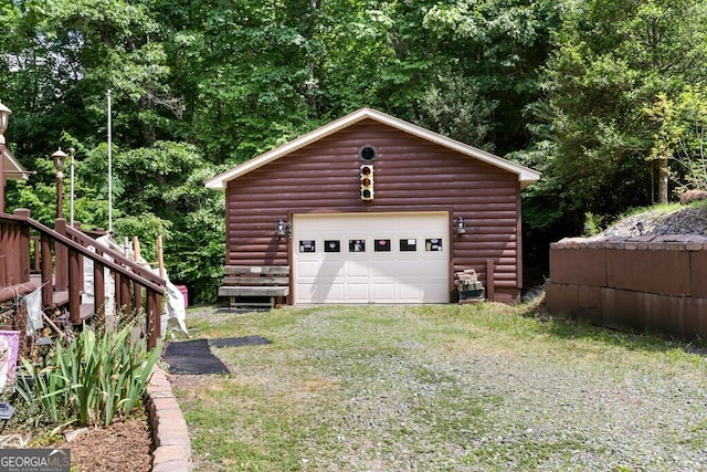 view of garage