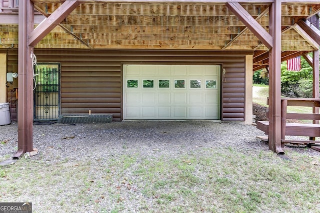 view of garage