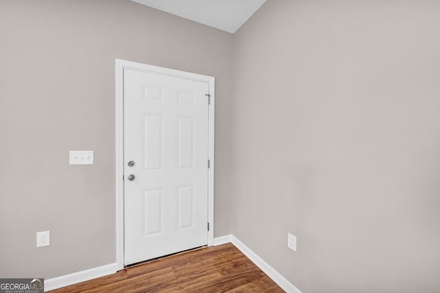 interior space with hardwood / wood-style floors