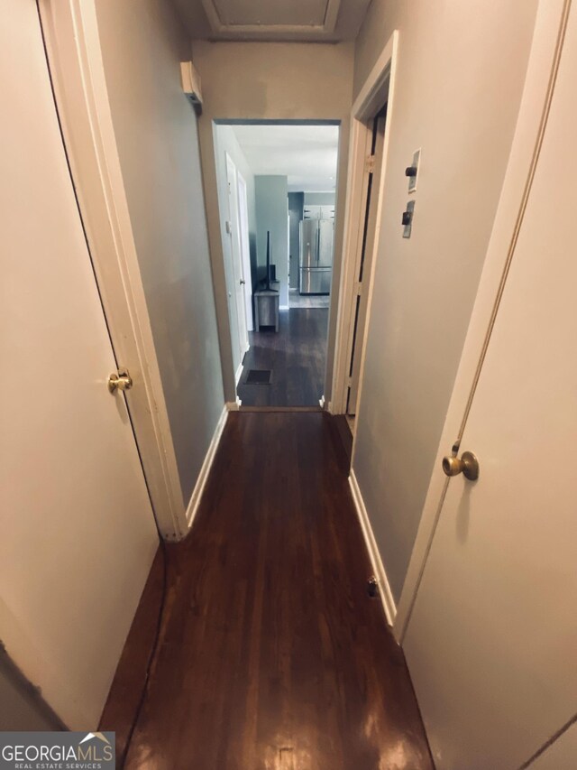 hall featuring dark hardwood / wood-style flooring