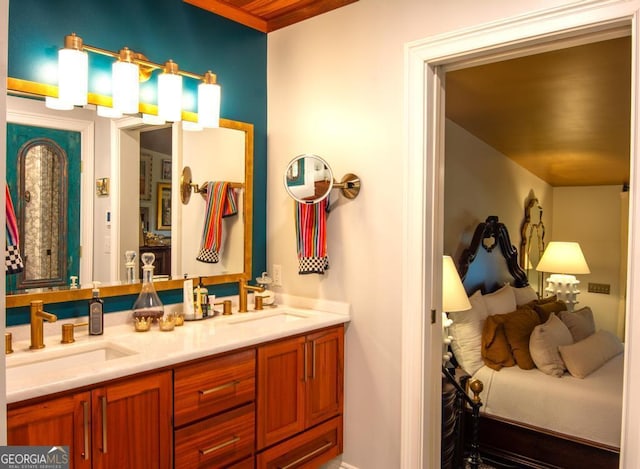 bathroom featuring dual vanity