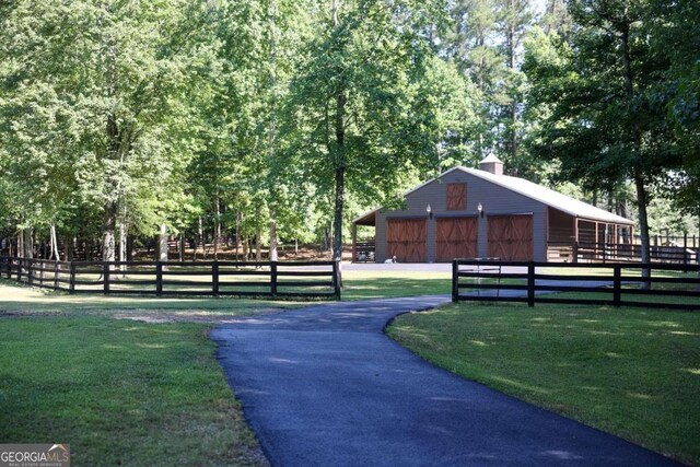 view of home's community with an outdoor structure