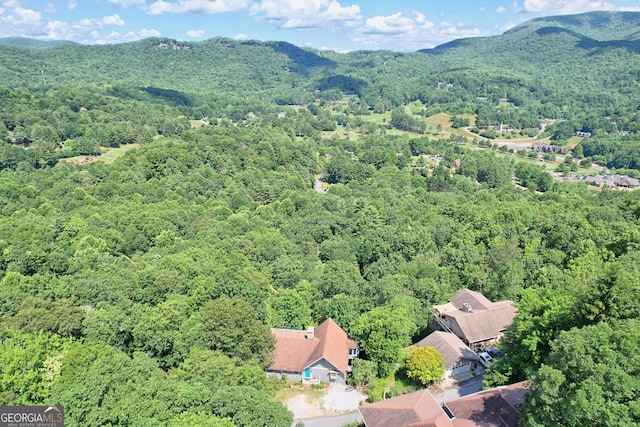 bird's eye view with a mountain view