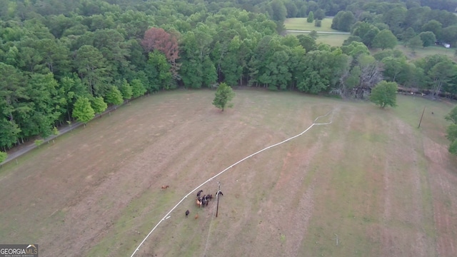 drone / aerial view with a rural view