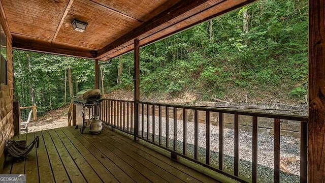 1509 Millenium Dr, Young Harris, GA 30582 - wooden deck featuring a grill