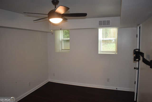 spare room featuring ceiling fan