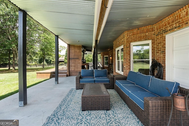 view of patio featuring outdoor lounge area