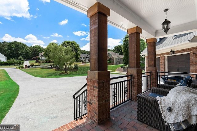 view of patio / terrace featuring covered porch