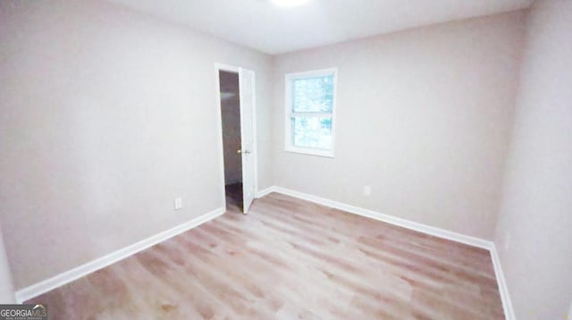 empty room featuring light hardwood / wood-style flooring