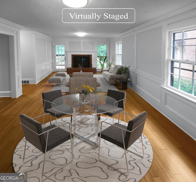 living room featuring a healthy amount of sunlight and light wood-type flooring