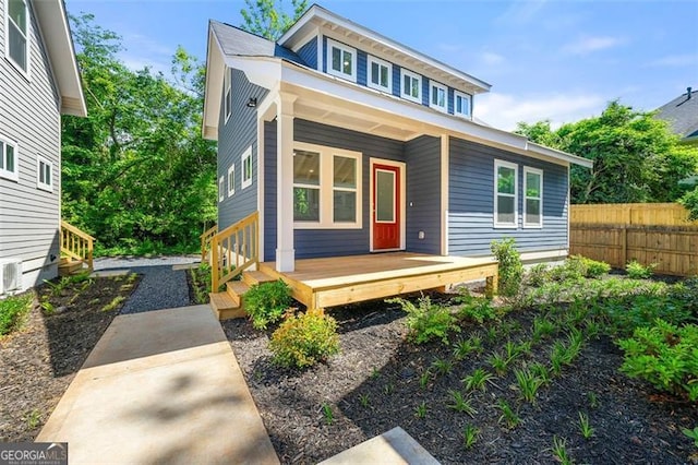 view of front of property with covered porch