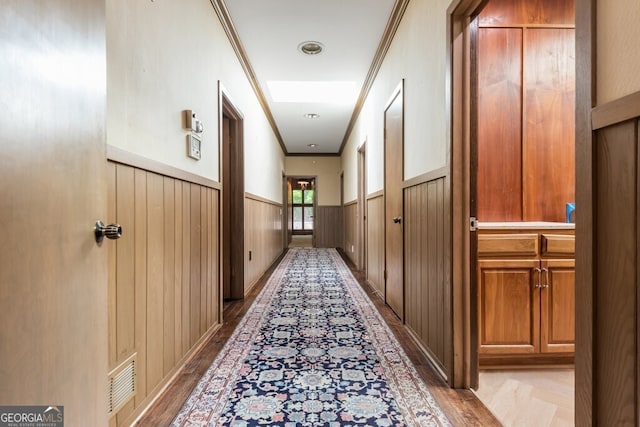 corridor with ornamental molding