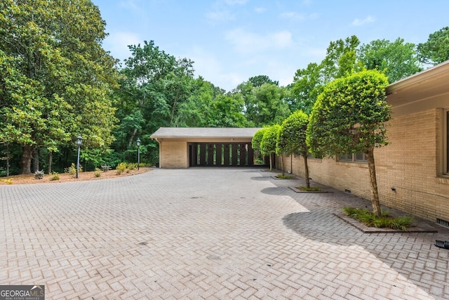 exterior space featuring a garage