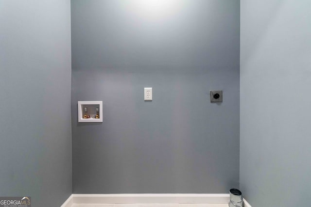 washroom with electric dryer hookup and washer hookup