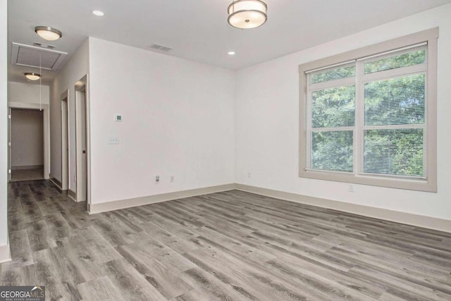 empty room featuring light wood-type flooring