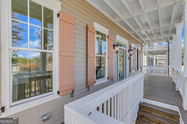 view of home's exterior featuring a porch