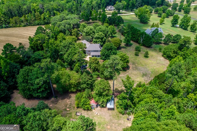 drone / aerial view with a rural view