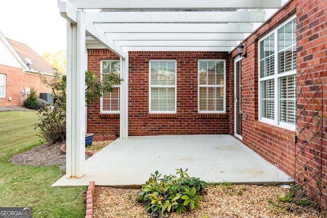 view of patio with a pergola