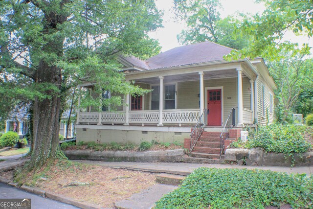 view of front of home with covered porch