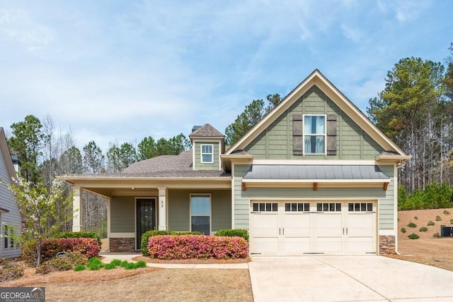 craftsman-style home with a garage