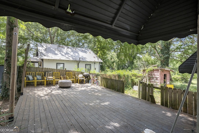 view of wooden terrace