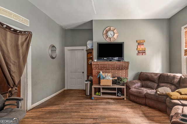 living room with wood-type flooring