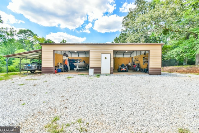 view of garage