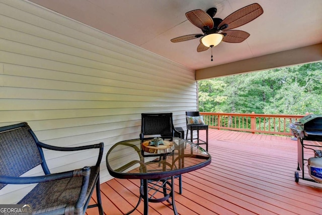 deck with ceiling fan