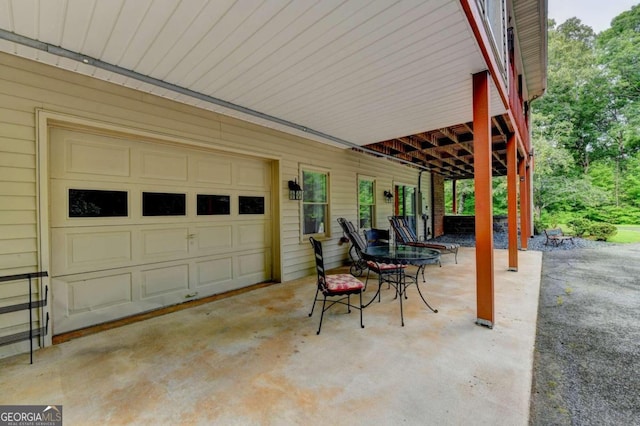 view of garage