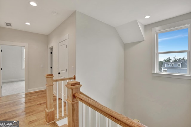 hallway featuring light wood-type flooring