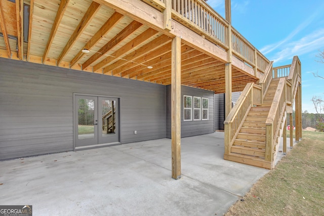 view of patio featuring french doors