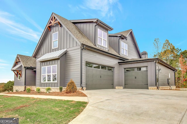 view of front of house with a garage