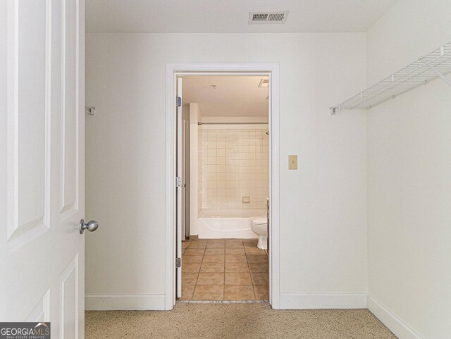 spacious closet with visible vents