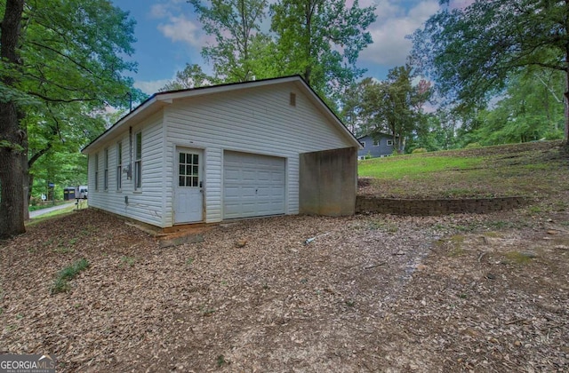 view of garage