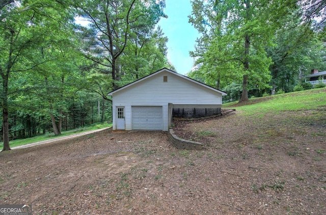 view of garage