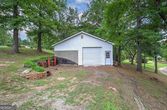 view of garage